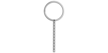 Metal Yüzük Vektörü İllüstrasyonlu Gerçekçi Gümüş Anahtar Zinciri.