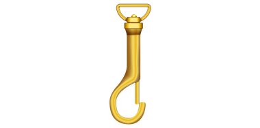 Gerçekçi Altın Metal Clasp Vektör İllüstrasyonu.
