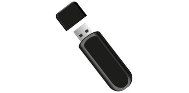 Bellek Belleği USB Dosyası Vektör İllüstrasyonu, Bellek Depolama Aygıtı Beyaz Arkaplanda İzole Edildi.