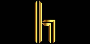 Lüks Alfabe h Kara Arkaplan, Parlak Alfabe h Vektör İllüstrasyonu.