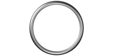 Gerçekçi Gümüş Metal Yüzük Vektörü İllüstrasyonu.