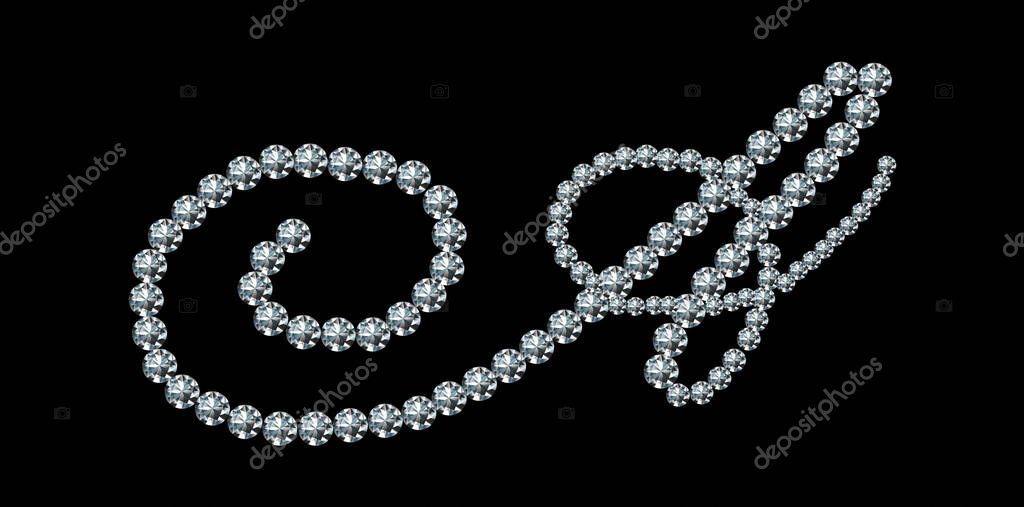 Silver Diamonds Alphabet Letter A Luxury Text Design Vector Illustration.
