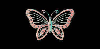 Elegant Shiny Ornamental Butterfly Vector Illustration.