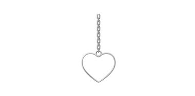 Metal Kalp Vektör İllüstrasyonlu Gerçekçi Zincir.