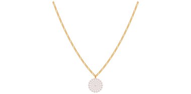 Beyaz İnci Zincir Kolye Antika Mücevher Vektörü Çizimi.