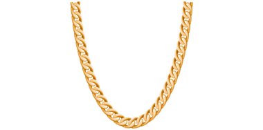 Göz kamaştırıcı Altın Zincir Beyaz Arkaplanda, Antika Mücevher Vektörü İllüstrasyonu.