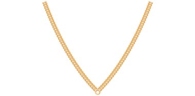 Göz kamaştırıcı Altın Zincir Beyaz Arkaplanda, Antika Mücevher Vektörü İllüstrasyonu.