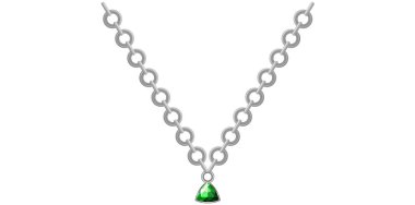 Lüks Gümüş Zincirli Kolye Vektör İllüstrasyonu.