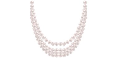 Beyaz Arkaplanda Çok Katmanlı İnci Kolye, Eski Mücevher Boncukları Garland Vektör İllüstrasyonu.