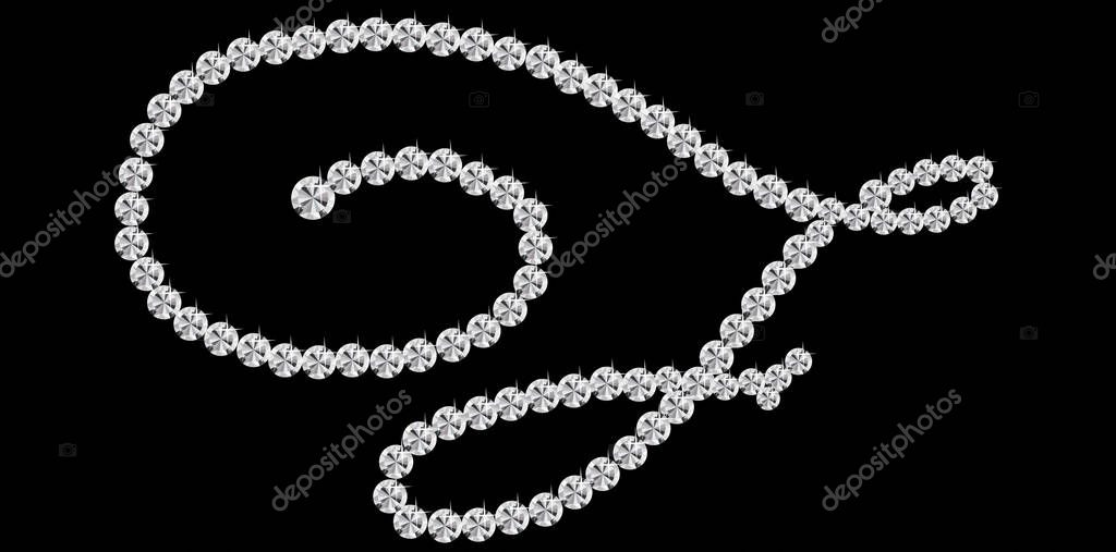 Silver Diamonds Alphabet Letter F Luxury Text Design Vector Illustration.