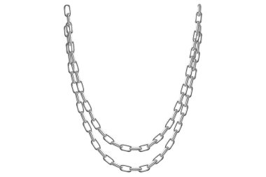 Beyaz Arkaplanda İzole edilmiş Gümüş Zincirler, Moda Mücevher Vektörü İllüstrasyonu.