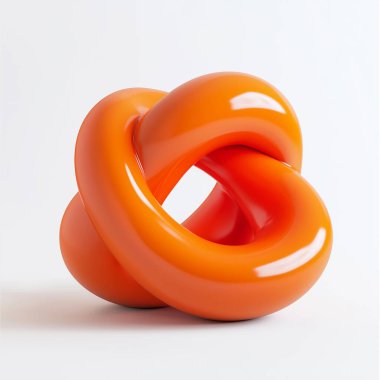 3 d illustration of orange glossy decorative isolated object