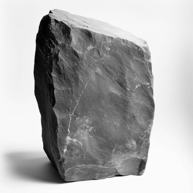 gray granite rock on white background, 3 d rendering.