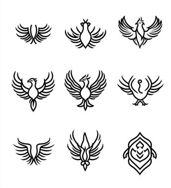 set of wings logo icon vector design template