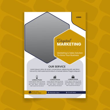 iş pazarlama vektör broşürü post tasarım şablonu