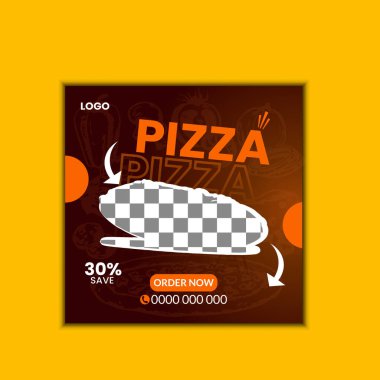 Sosyal medya için Vektör Gıda tasarım şablonu