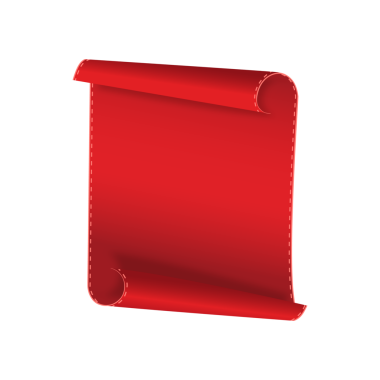 Saydam bir arkaplan üzerinde yuvarlak kenarlı kırmızı dekoratif kaydırma tarzı afiş, festival, promosyon veya tasarım amaçları için uygun, herhangi bir projeye canlı ve zarif bir dokunuş ekleyerek.