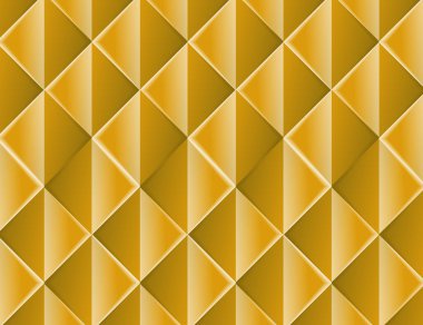 Kalıplı bir şebeke deseninde parıldayan altın bir zemin üzerine dizilmiş üç boyutlu üçgenler ve elmaslar bulunur. Tasarım, zarafet ve entelektüelliği çağrıştırıyor..