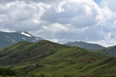 Doğa manzarası, güneşli bir günde Yeşil Dağlar