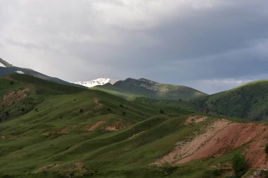Doğa manzarası, güneşli bir günde Yeşil Dağlar