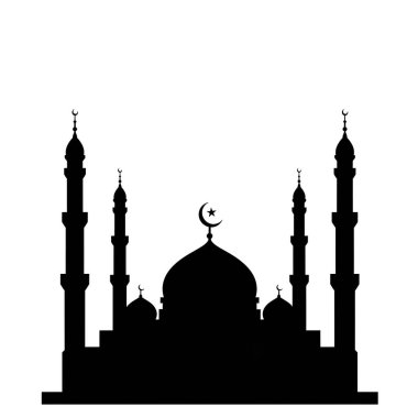 İslam dini camii. Caminin silueti.