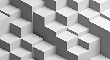 A Seamless Background Featuring Interlocking Cubes in Varying Heights, Creating a Layered 3d Effect