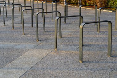 City Bicycle Parking, Bike Station Modern Bike Storage, Security Concept, Empty Street Bicycle Parking, Cycling Infrastructure