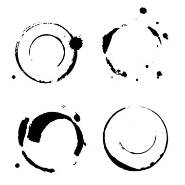 Round Grunge Shape Texture, Rough Circle Stamp, Black Paint Ring Frame, Brush Sale Certificate, Round Grunge Shape Vector Texture Background