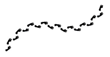 Bare Foot Footprints, Footprint Sign Path, Human Step Icons Road, Sole Pictogram Path, Bare Foot Footsteps Minimal Vector Illustration