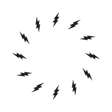 Lighting Strike Round Frame, Battery Charger Circular Pictogram, Lightning Bolt Background, Thunderbolt Round Frame
