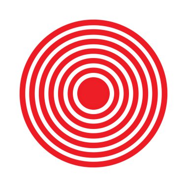 Pain Icon, Painful Spot Mark, Ache Symbol, Inflammation Painkiller Target, Pain Pointing Sign, Red Circle Illness Location, Vector Illustration