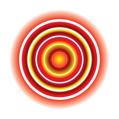 Pain Icon, Painful Spot Mark, Ache Symbol, Inflammation Painkiller Target, Pain Pointing Sign, Red Circle Illness Location, Vector Illustration