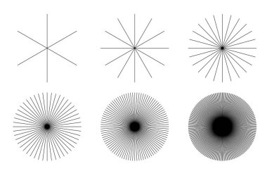 Vintage Sunburst Collection, Black and White Sun Vector Icons, Bursting Sun Rays, Star Pictograph, Speed Line Fast Motion, Sunset Beams Vector Illustration