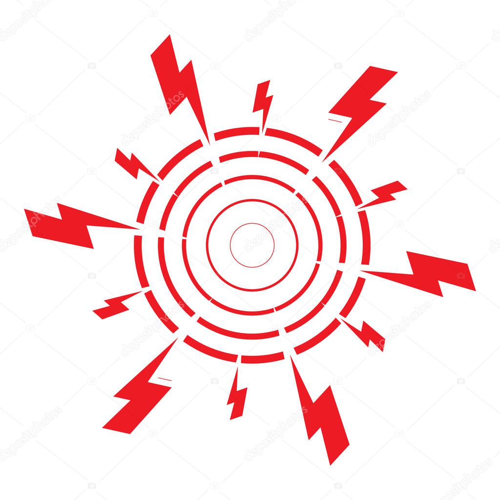 Pain Icon, Painful Spot Mark, Ache Symbol, Inflammation Painkiller Target, Pain Pointing Sign, Red Circle Illness Location, Vector Illustration