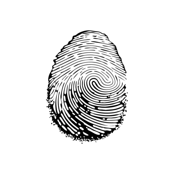 Icono Huella Digital Símbolo Identidad Impresión Dedo Signo Huella Digital — Archivo Imágenes Vectoriales