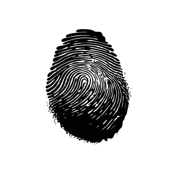 Icono Huella Digital Símbolo Identidad Impresión Dedo Signo Huella Digital — Archivo Imágenes Vectoriales