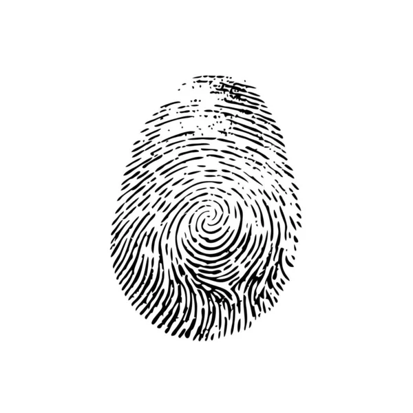 Fingerprint Icon Finger Print Identity Symbol Grunge Thumbprint Sign Fingerprint — стоковий вектор