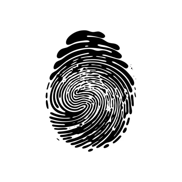 Fingerabdruck Icon Fingerabdruck Identitätssymbol Grunge Thumbprint Sign Fingerabdruck Silhouette Graphisches — Stockvektor