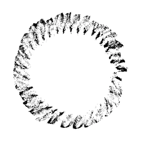 Grunge Shape Texture Rough Circle Stamp Black Paint Ring Frame — 스톡 벡터