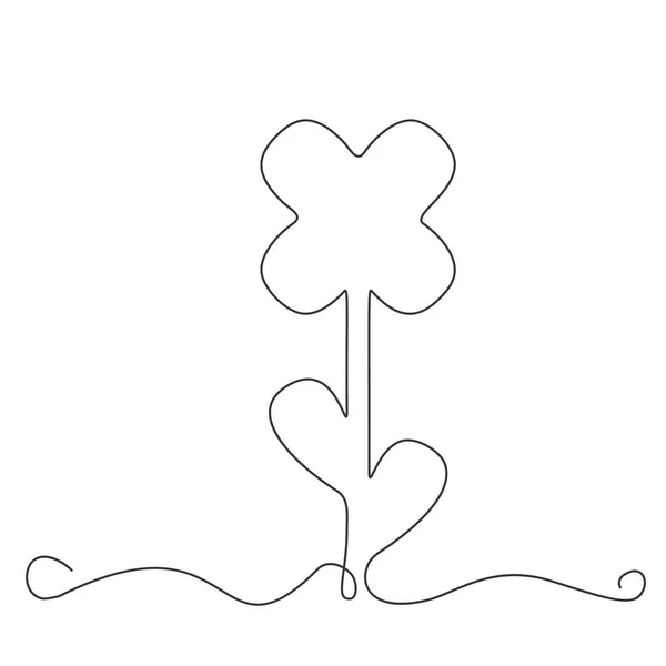 Continuous Thin Line Flower Minimalist Botanical Drawing One Line Art — Vector de stock