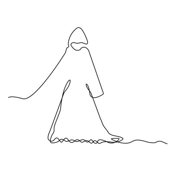 One Line Drawing Dress Continuous Line Woman Clothes Single Outline — 스톡 벡터