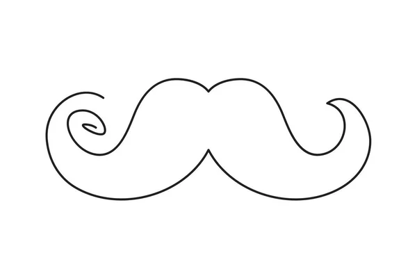 One Line Drawing Mustache Continuous Line Daddy Whiskers Single Outline — стоковий вектор