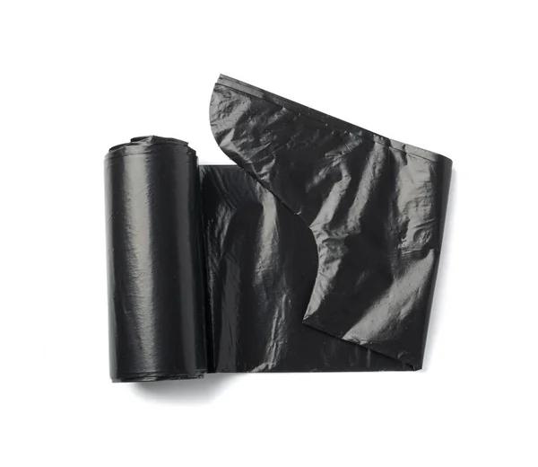 Garbage Bag Roll Isolated Trash Package New Rolled Plastic Bin — Foto Stock