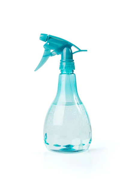 Bottiglia Spray Isolata Spruzzatore Blu Con Acqua Mini Pistola Spruzzo — Foto Stock