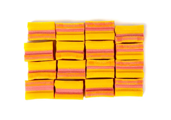 Pila Cubos Goma Mascar Aislada Set Goma Mascar Color Fruta —  Fotos de Stock