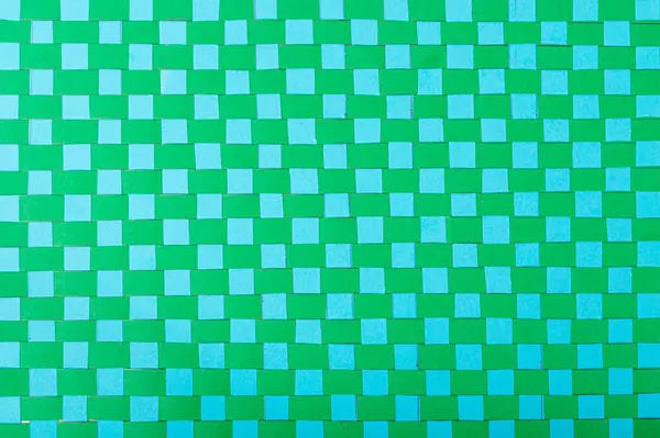 Woven Paper Mat Texture Background Craft Handmade Napkin Blue Green — Stock Photo, Image