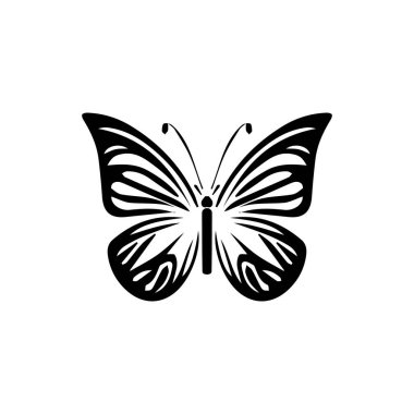 Kelebek Simgesi, Güve Sembolü Seti, Uçan Böcek Silueti, Kelebek Kanatları Piktogramı, Kelebek Vektör Resimleri Beyaz Arkaplanda