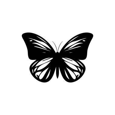 Kelebek Simgesi, Güve Sembolü Seti, Uçan Böcek Silueti, Kelebek Kanatları Piktogramı, Kelebek Vektör Resimleri Beyaz Arkaplanda