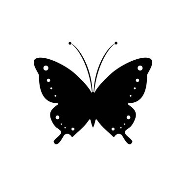 Kelebek Simgesi, Güve Sembolü Seti, Uçan Böcek Silueti, Kelebek Kanatları Piktogramı, Kelebek Vektör Resimleri Beyaz Arkaplanda