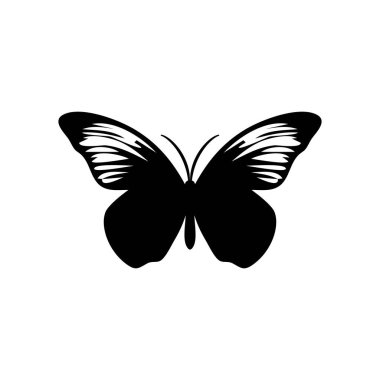 Kelebek Simgesi, Güve Sembolü Seti, Uçan Böcek Silueti, Kelebek Kanatları Piktogramı, Kelebek Vektör Resimleri Beyaz Arkaplanda